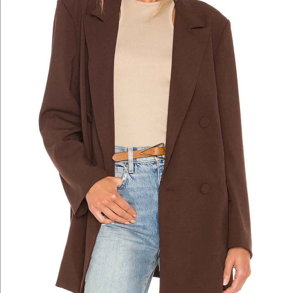 Bardot Oversized Blazer in Chocolate
